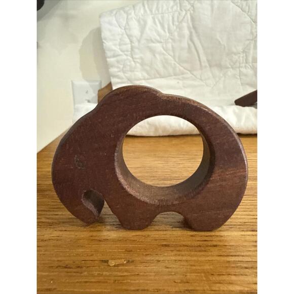 Vtg Handcrafted Wood Animal Napkin Rings 6 Pc Set Bunny Owl Bird Cute Whimsical - Picture 6 of 8